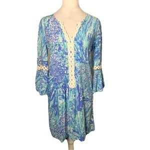 Lilly Pulitzer Womens XS Multicolor Rayon Hollie Tunic Dress Resort Wear Beach